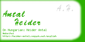 antal heider business card